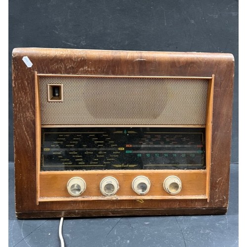 43 - Various musical / stereo equipment including a vintage Bush radio, a Grundig TK 819, a Brenell Londo... 