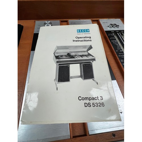 46 - A Decca Compact 3 DS 5326 with original operating manual.  Untested