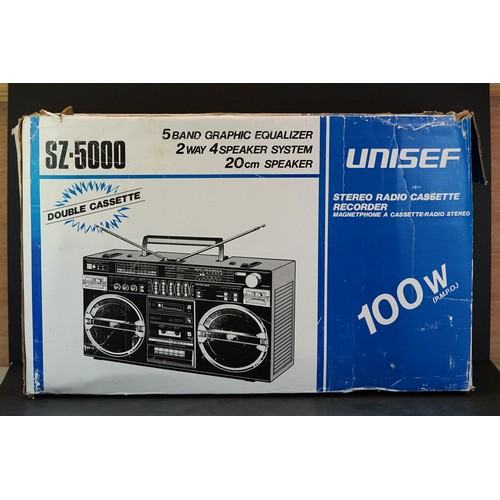 48 - A Unisef boom box model number SZ-5000 Stereo Radio Recorder with original box