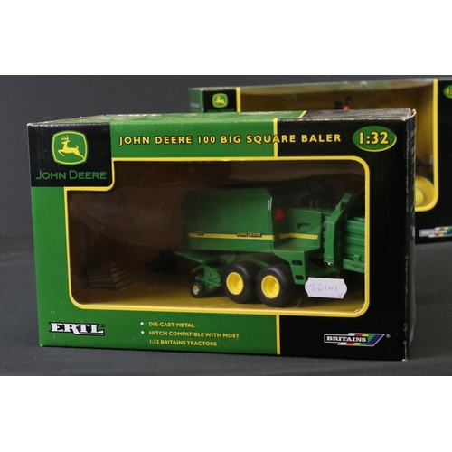 2 - Five boxed Britains ERTRL John Deere diecast models to include 42370 9530 Tractor, 42458 9530T Tract... 