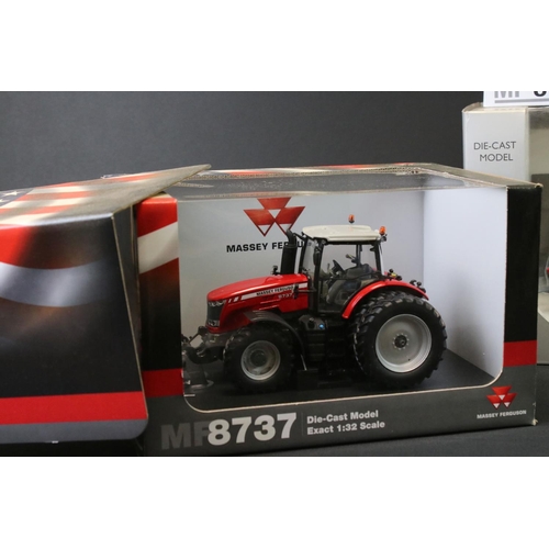 3 - Five boxed 1:32 Universal Hobbies Massey Ferguson farming diecast models to include MUH2662 MF Activ... 