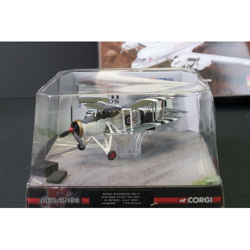 30 - Six boxed Corgi Aviation diecast models to include AA38401 Bristol Blenheim IV, AA31508 Bristol Brit... 