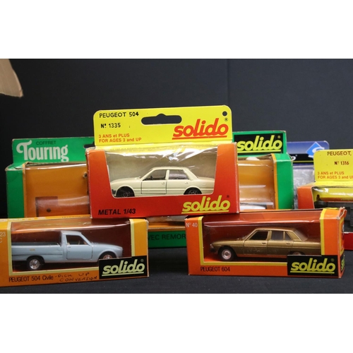 34 - 26 Boxed Solido Peugeot diecast models to include 606 Touring Peugeot 504 Remorque Van, Gam 2 Peugeo... 