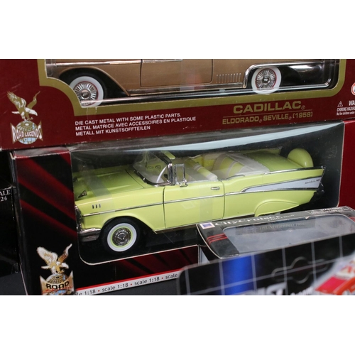 35 - 24 Boxed / cased diecast models featuring mainly American convertibles to include 1/18 Road Signatur... 