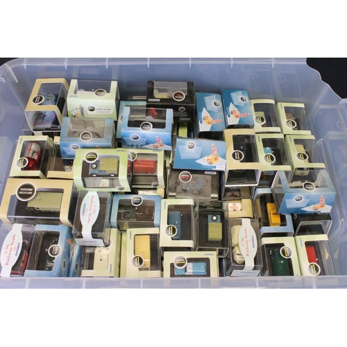 42 - Large collection of cased Oxford Diecast models to include Commercials, Military, Emergency, Fire, H... 