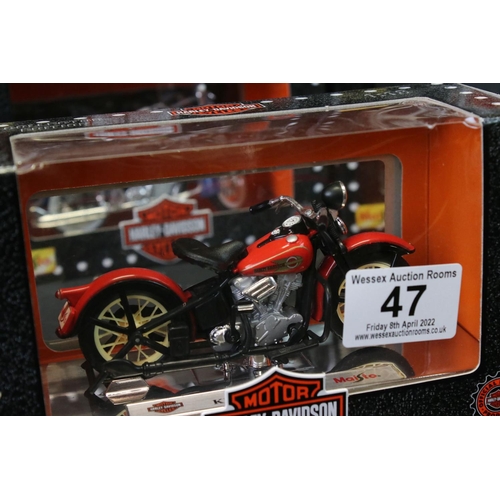 47 - 14 Boxed Maisto 1:18 Harley Davidson diecast models to include 2000 FXSTB, 2000 FLTR, 1936 EL Knuckl... 