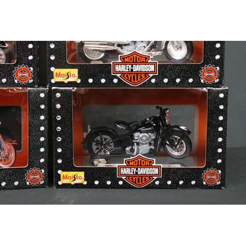 47 - 14 Boxed Maisto 1:18 Harley Davidson diecast models to include 2000 FXSTB, 2000 FLTR, 1936 EL Knuckl... 