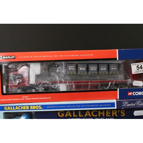 54 - Five boxed Corgi ltd edn 1/50 diecast models to include CC12217 Scania Crane Trailer & Load, 75603 R... 