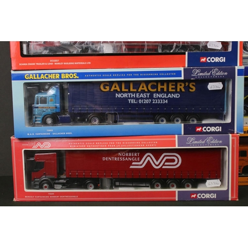 54 - Five boxed Corgi ltd edn 1/50 diecast models to include CC12217 Scania Crane Trailer & Load, 75603 R... 