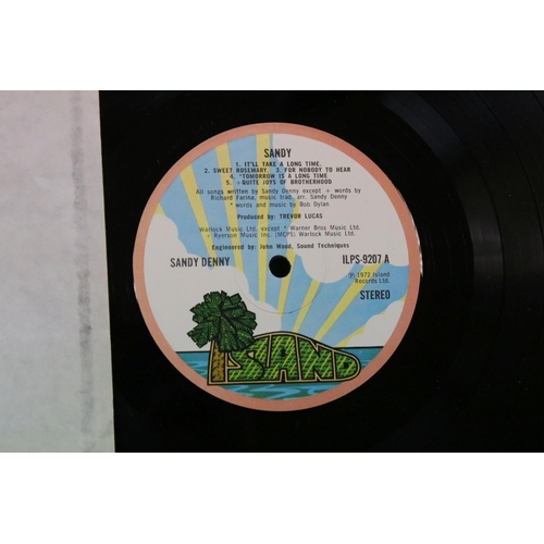 155 - Vinyl - Sandy Denny Self Titled LP on Island Records ILPS 9207.  Pink rim Island label, gatefold sle... 