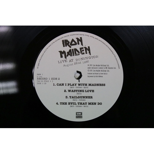 228 - Vinyl & Autograph - Iron Maiden Live At Donington (August 22nd 1992) on EMI (DON 1) Ltd Edn triple L... 