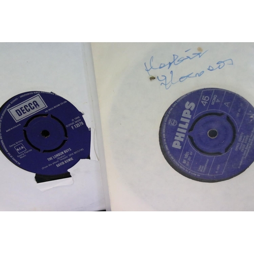 493 - Vinyl - David Bowie 12 UK singles some signed by musicians involved with the recordings, including 4... 