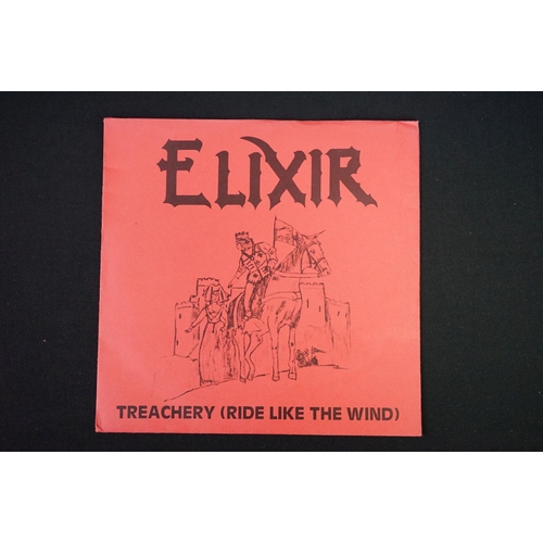 200 - Vinyl - NWOBHM Elixir Treachery Ride Like The Wind.  Highly desirable private pressing with original... 