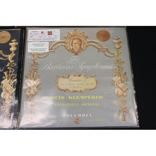 475 - Vinyl - Classical 4 Beethoven Symphonies on the Columbia SAX label LP's including 3 stereo silver/bl... 