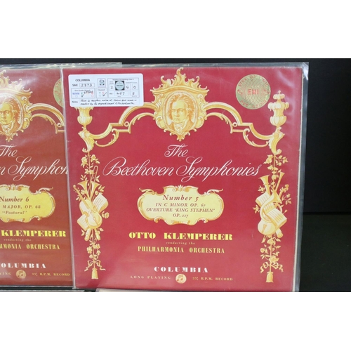 475 - Vinyl - Classical 4 Beethoven Symphonies on the Columbia SAX label LP's including 3 stereo silver/bl... 