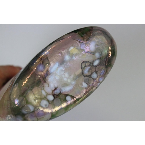 19 - Contemporary Mottled Coloured Glass Vase, probably Michael Harris Isle of Wight, 17cm high