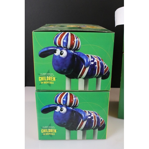 21 - Four Boxed Aardman Animations Ltd Shaun in the City Figurines including Happy and Glorious, Bagpuss ... 