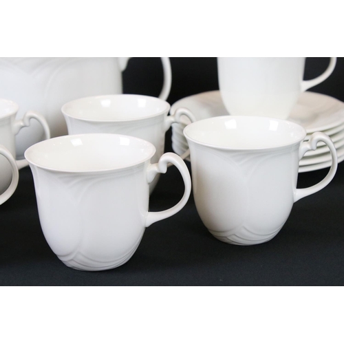 22 - Royal Doulton ' Profile ' Tea Set comprising Tea Pot, 2 Milk, Sugar and Six Cups & Saucers