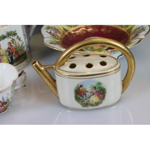 26 - Collection of Continental Cabinet Porcelain ware including German / Austrian Plate decorated with a ... 