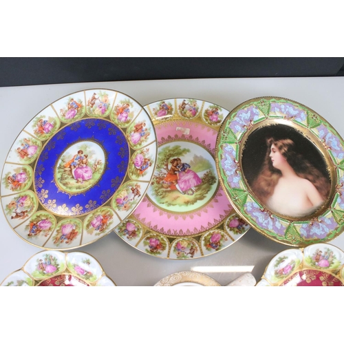 26 - Collection of Continental Cabinet Porcelain ware including German / Austrian Plate decorated with a ... 