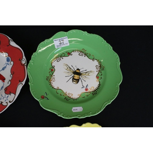 37 - Set of Six ' Nature Table ' Plates designed by Lou Rota, 24cm diameter