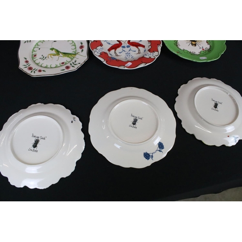37 - Set of Six ' Nature Table ' Plates designed by Lou Rota, 24cm diameter
