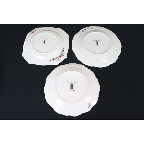 37 - Set of Six ' Nature Table ' Plates designed by Lou Rota, 24cm diameter