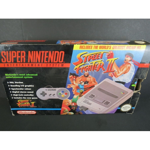 254 - Retro Gaming - Boxed Super Nintendo (SNES) console with 1 x original control & 3 x games (Super Mari... 