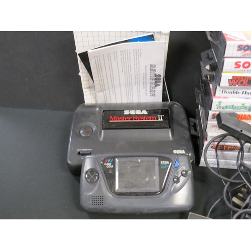 255 - Two Sega Master System II consoles with 2 x original controllers, 1 x original Light Phaser & 11 x c... 