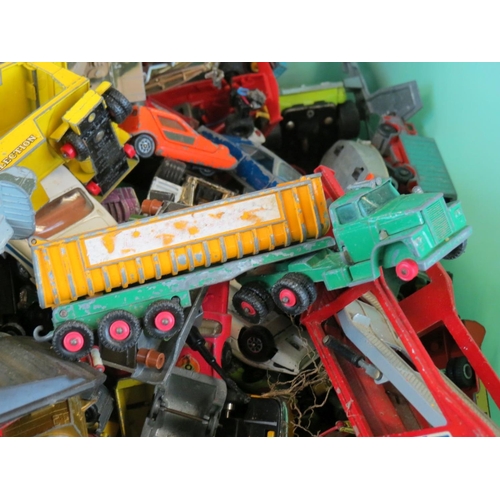 458 - Large quantity of play worn diecast, tin plate & plastic models from the 1960s to 1980s to include M... 