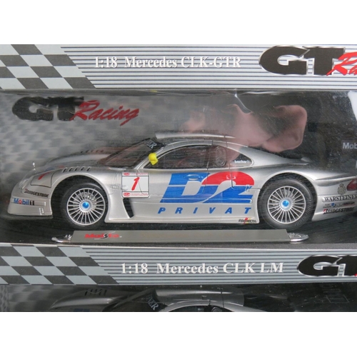 465 - Nine boxed Maisto GT Racing 1:18 diecast models to include 4 x Mercedes CLK-GTR (No12 Original-Teile... 