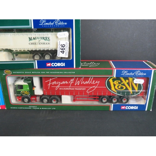 466 - Four boxed 1:50 Corgi Limited Edition haulage diecast models to include CC12211 Scania Curtainside F... 