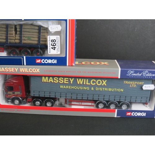 468 - Four boxed 1:50 Corgi Limited Edition haulage diecast models to include 75206 ERF Curtainside Massey... 