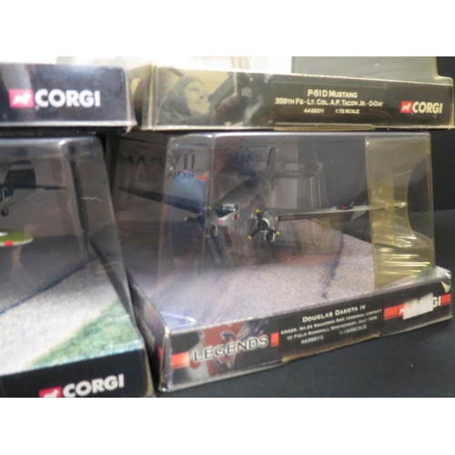 471 - Six cased Corgi Aviation Archive 1:72 diecast models to include AA31909 SuperMarine Spitfire Mk.VB, ... 