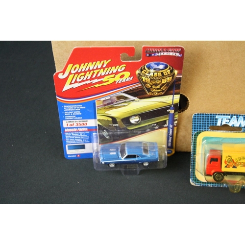 406 - Around 70 carded & boxed diecast models to include Majorette, Matchbox, Johnny Lightning, Huskey, Li... 