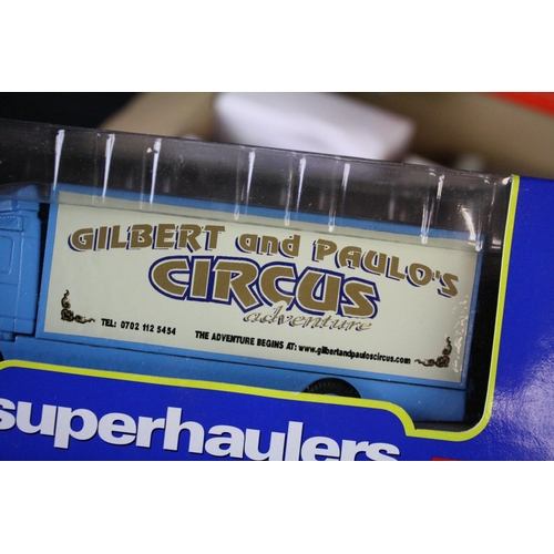 411 - 25 Boxed / cased diecast models featuring circus related decals, include Corgi Pinder, Corgi Heritag... 