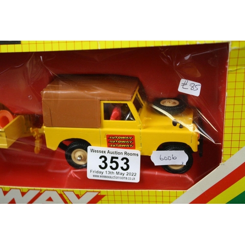 353 - Three boxed Britains Autoway diecast models to include 2 x 9883 Land Rover and Low Rider and 9885 Un... 