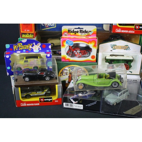 357 - 25 Boxed / cased diecast models to include Corgi, Burago, Cararama etc (diecast ex, boxes gd overall... 