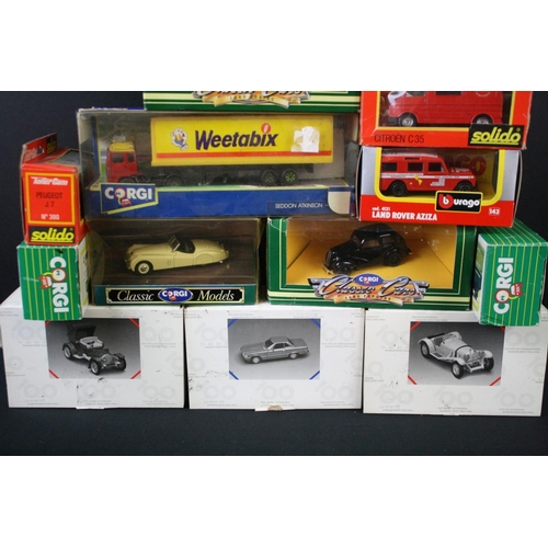 357 - 25 Boxed / cased diecast models to include Corgi, Burago, Cararama etc (diecast ex, boxes gd overall... 