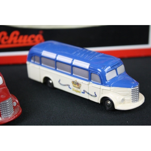 365 - Six boxed Schuco Krone diecast model Circus Bus sets, 2 variants, all complete, plus 3 x unboxed Sch... 