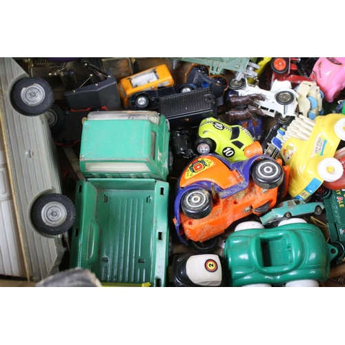 368 - Quantity of play worn diecast, plastic and tin plate toys, condition varies