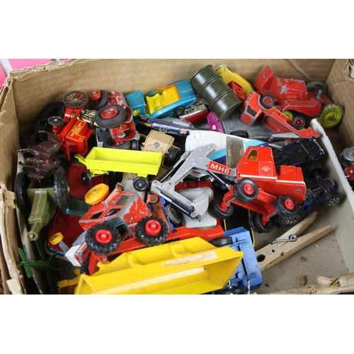 372 - Quantity of play worn diecast & plastic  models, circa 1970s, to include Dinky, Britains, Matchbox e... 