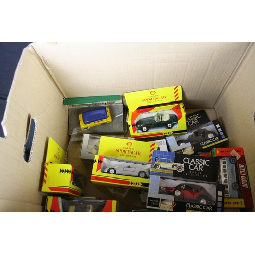 441 - Around 55 boxed diecast models to include Shell, Matchbox, Corgi, EFE, Tootsietoy, etc (2 boxes)