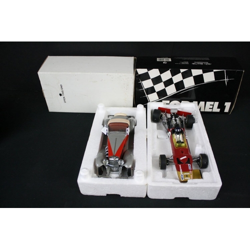 444 - Four boxed diecast models to include Paul's Model Art Minichamps 1:18 Formel 1, XLG 1:24, Maisto Spe... 