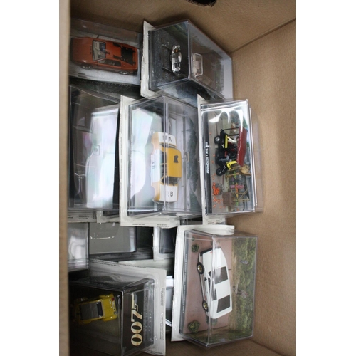 445 - Around 120 cased Eaglemoss 007 James Bond diecast collectors models in gen vg / ex condition, case c... 