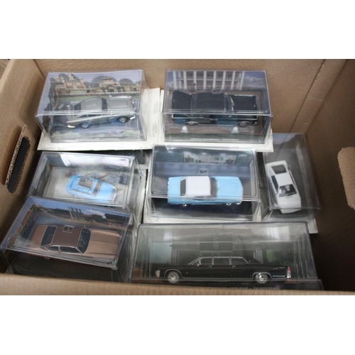 445 - Around 120 cased Eaglemoss 007 James Bond diecast collectors models in gen vg / ex condition, case c... 