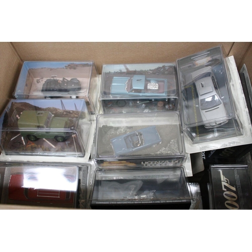 445 - Around 120 cased Eaglemoss 007 James Bond diecast collectors models in gen vg / ex condition, case c... 