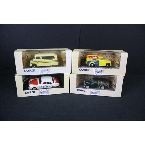 493 - 34 Corgi diecast models to include 11 x Public Transport (98989, 97264, 96992, 96993, 97269, etc), 9... 