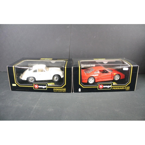 500 - Six boxed Burago 1:18 diecast models to include Ferrari 456GT 1992, Chevrolet Corvette 1957, Dodge V... 