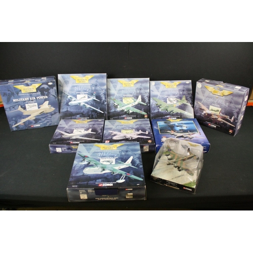 504 - Nine boxed 1/144 Corgi The Aviation Archive diecast model planes to include 5 x Military (48203 Boei... 